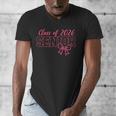 Class Of 2026 Pink Coquette Bow Cap Senior 2026 Graduation Men's V-Neck T-Shirt