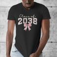 Coquette Bow Preppy Class Of 2038 Girly Girl 2038 Graduation Men's V-Neck T-Shirt