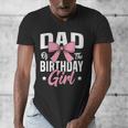 Coquette Pink Bow Men Dad Of The Birthday Girl Men's V-Neck T-Shirt Coquette Pink Bow Men Dad Of The Birthday Girl Men's V-Neck T-Shirt