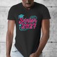 Coquette Pink Bow Senior 2027 Class Of Graduation Men's V-Neck T-Shirt