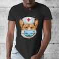 Corgi Dog Nurse RN Nursing School Graduation Men's V-Neck T-Shirt