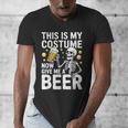 This Is My Costume Give Me A Beer Shirt Men Dad Halloween Men's V-Neck T-Shirt