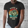 Have A Crappie Day Retro Fishing Sarcastic Dad Men's V-Neck T-Shirt