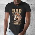 Cute Dad Of The Birthday Girl Horse Family Party Men's V-Neck T-Shirt