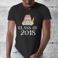 Cute Pink School Owl Class Of 2018 Graduation Men's V-Neck T-Shirt
