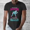 Cute Wrestling Daughter Favorite Wrestler Dad Mom Men's V-Neck T-Shirt