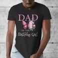 Dad 1st First Birthday Matching Family Butterfly Floral Men's V-Neck T-Shirt
