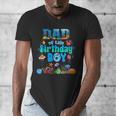 Dad Of The Birthday Boy Aquarium Sea Animals Matching Men's V-Neck T-Shirt