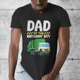 Dad Of The Birthday Boy Garbage Truck Birthday Party Men's V-Neck T-Shirt Dad Of The Birthday Boy Garbage Truck Birthday Party Men's V-Neck T-Shirt