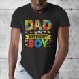 Dad Of The Birthday Boy Master Builder Kids Building Blocks Men's V-Neck T-Shirt