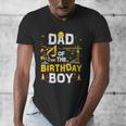 Dad Of The Birthday Boy Matching Construction Crew B-Day Men's V-Neck T-Shirt Dad Of The Birthday Boy Matching Construction Crew B-Day Men's V-Neck T-Shirt