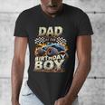 Dad Of The Birthday Boy Monster Truck Family Matching Party Men's V-Neck T-Shirt