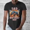 Dad Of The Birthday Boy Monster Truck Birthday Men's V-Neck T-Shirt