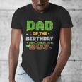 Dad Of The Birthday Boy Pixel Gamer Party Matching Family Men's V-Neck T-Shirt