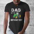 Dad Of The Birthday Boy Vintage Farm Tractor Party Family Men's V-Neck T-Shirt
