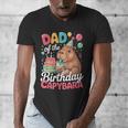 Dad Of The Birthday Capybara Boba Tea Girl Bday Party Family Men's V-Neck T-Shirt