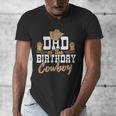 Dad Of The Birthday Cowboy Themed Birthday Boy Rodeo Cowboy Men's V-Neck T-Shirt