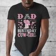 Dad Of The Birthday Cowgirl Pink Disco Rodeo Western Men's V-Neck T-Shirt