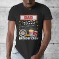Dad Birthday Crew Movie Night Theme Matching Party Men's V-Neck T-Shirt