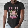 Dad Of The Birthday Girl 1St Birthday Pink Cow Farm Men's V-Neck T-Shirt
