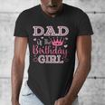 Dad Of The Birthday Girl Cute Pink Matching Family Party Men's V-Neck T-Shirt