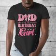 Dad Of The Birthday Girl Family Pink Coquette Bow Men's V-Neck T-Shirt