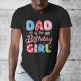 Dad Of The Birthday Girl Family Summer Beach Birthday Party Men's V-Neck T-Shirt