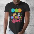 Dad Of The Birthday Girl Painting Art Birthday Girl Family Men's V-Neck T-Shirt
