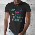 Dad Of The Birthday Girl Under Sea Theme Matching Family Men's V-Neck T-Shirt