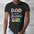 Dad Of The Birthday Girl Tie Dye Girl Bday Party Men's V-Neck T-Shirt