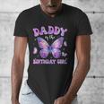 Dad Of The Birthday Girl Tie Dye Butterfly Birthday Family Men's V-Neck T-Shirt