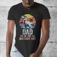 Dad Of The Birthday Party Outfit Dinosaur Daddy Men's V-Neck T-Shirt Dad Of The Birthday Party Outfit Dinosaur Daddy Men's V-Neck T-Shirt