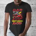 Dad Of The Birthday Racer Race Car Party Family Matching Men's V-Neck T-Shirt