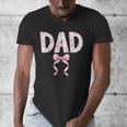 Dad Birthday Squad Matching Coquette Bow Family Party Men's V-Neck T-Shirt