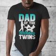 Dad Of The Birthday Twins Celebrate Cute Twin Father Daddy Men's V-Neck T-Shirt Dad Of The Birthday Twins Celebrate Cute Twin Father Daddy Men's V-Neck T-Shirt