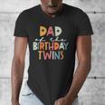 Dad Of The Birthday Twins Kids Great Daddy Of Twins Bday Men's V-Neck T-Shirt Dad Of The Birthday Twins Kids Great Daddy Of Twins Bday Men's V-Neck T-Shirt