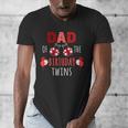 Dad Of The Birthday Twins Ladybug Birthday Family Matching Men's V-Neck T-Shirt