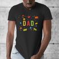 Dad Building Blocks Birthday Boy Men's V-Neck T-Shirt