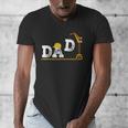 Dad Construction Excavator Family Matching Bday Party Men's V-Neck T-Shirt