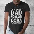 Dad Of CORA Father's Day Personalized Name Joke Men's V-Neck T-Shirt