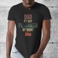 Dad By Day PC Gamer By Night For Gaming Dads Men's V-Neck T-Shirt