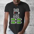Dad Of Four Low Battery Father Of 4 Kids Dad Men's V-Neck T-Shirt