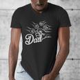 Dad Of Four Toddler Kids Fathers Day Fist Bump Family Men's V-Neck T-Shirt