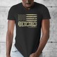 Dad Of Girls Outnumbered US Flag Father's Day Daughter Dad Men's V-Neck T-Shirt