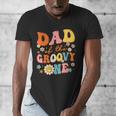 Dad Of The Groovy One 1st Birthday Pregnancy Announcement Men's V-Neck T-Shirt Dad Of The Groovy One 1st Birthday Pregnancy Announcement Men's V-Neck T-Shirt