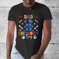 Dad And Mom Of The Birthday Boy Dog Paw Family Matching Men's V-Neck T-Shirt