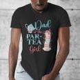 Dad Of The Par-Tea Girl Floral Tea Party Birthday Family Men's V-Neck T-Shirt