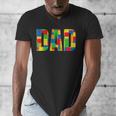 Dad Parent Brick Master Builder Building Blocks Set FamilyMen's V-Neck T-Shirt Dad Parent Brick Master Builder Building Blocks Set FamilyMen's V-Neck T-Shirt