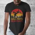 Dad Pays Mom Prays Dirt Bike Retro Motocross Boys Kids Men's V-Neck T-Shirt