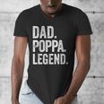 Dad Poppa Legend Vintage Distressed Bold Poppa Graphic Men's V-Neck T-Shirt